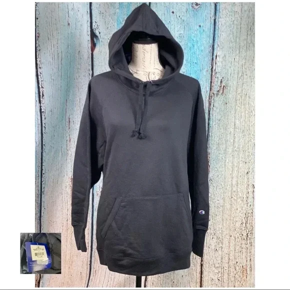 CHAMPION NWT Black Plus Size Powerblend Fleece Hoodie - Picture 2 of 12